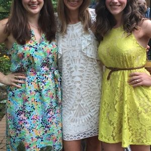 BCBG Dress White laser cut